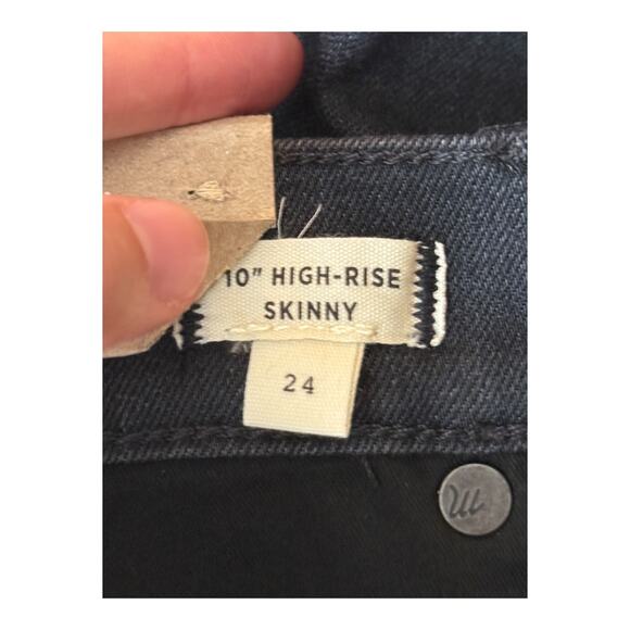 Madewell 10" high rise skinny jeans black size W 24 - Picture 5 of 7